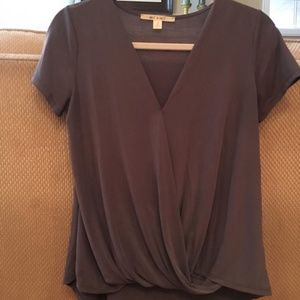 Criss Cross Soft Grey Top